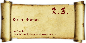 Koth Bence névjegykártya